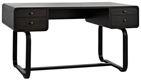 NOIR Voltes Desk Ebony Walnut with Black Iron