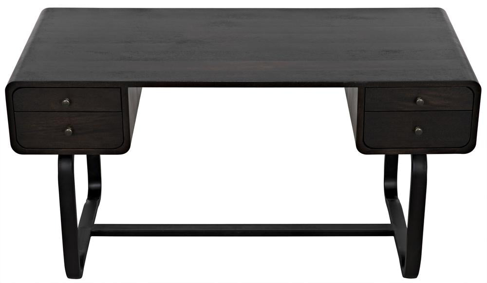 NOIR Voltes Desk Ebony Walnut with Black Iron