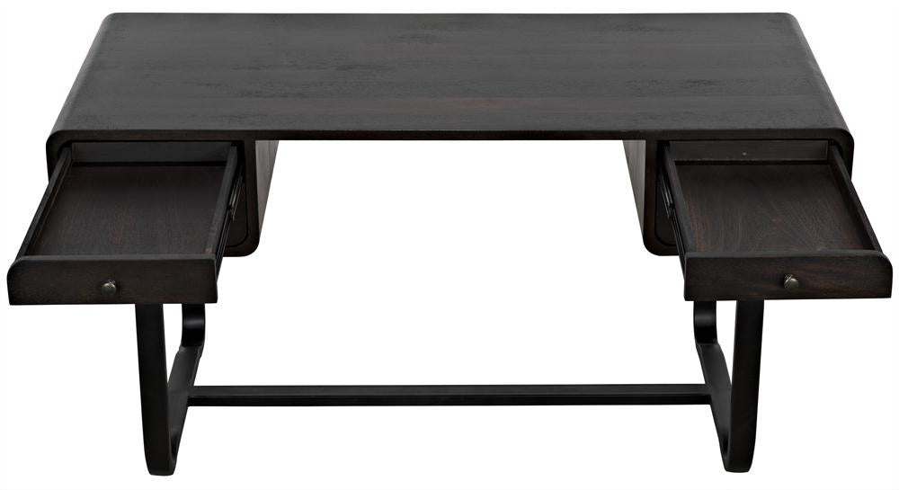 NOIR Voltes Desk Ebony Walnut with Black Iron