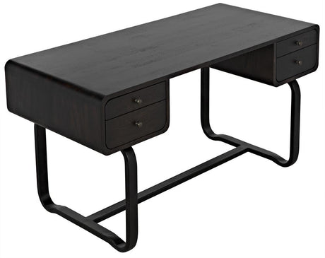 NOIR Voltes Desk Ebony Walnut with Black Iron