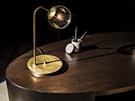 NOIR Marigold Desk Ebony Walnut with Black Iron