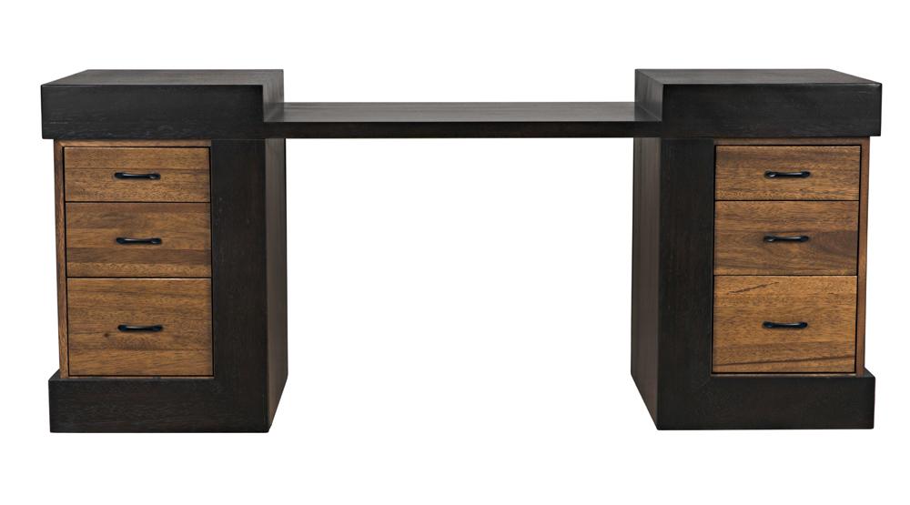 NOIR Bentley Desk Dark/Ebony Walnut