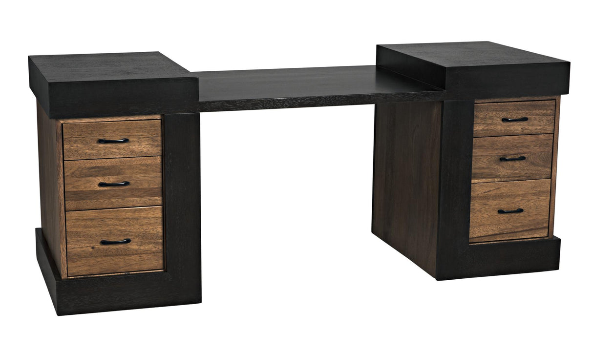 NOIR Bentley Desk Dark/Ebony Walnut