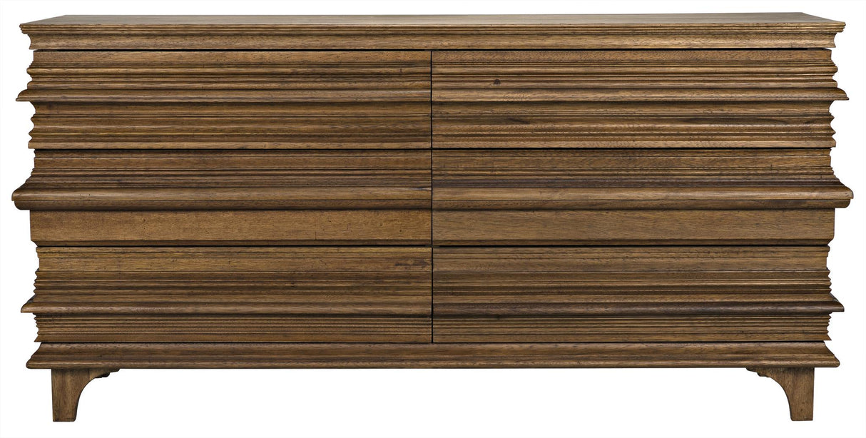 NOIR Bernard 6 Drawer Dark Walnut