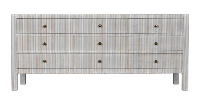 NOIR Conrad 9 Drawer Dresser White Wash