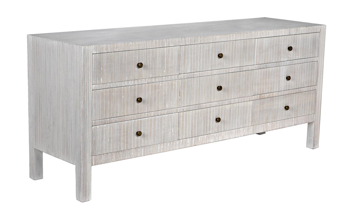 NOIR Conrad 9 Drawer Dresser White Wash