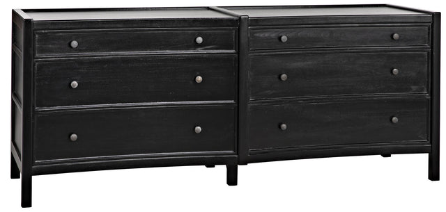 NOIR Hampton 6 Drawer Dreser Hand Rubbed Black