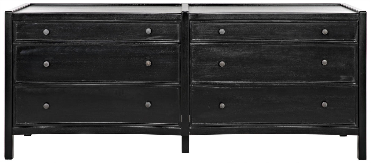 NOIR Hampton 6 Drawer Dreser Hand Rubbed Black