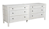 NOIR Hampton 6 Drawer Dresser White Wash