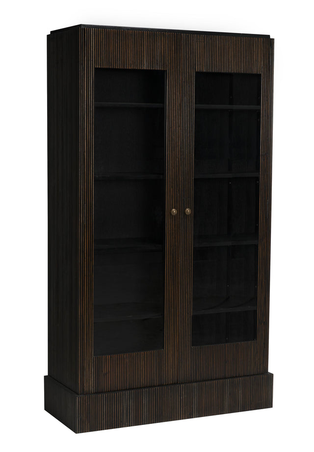 NOIR Noho Hutch Hand Rubbed Black with Light Brown Trim