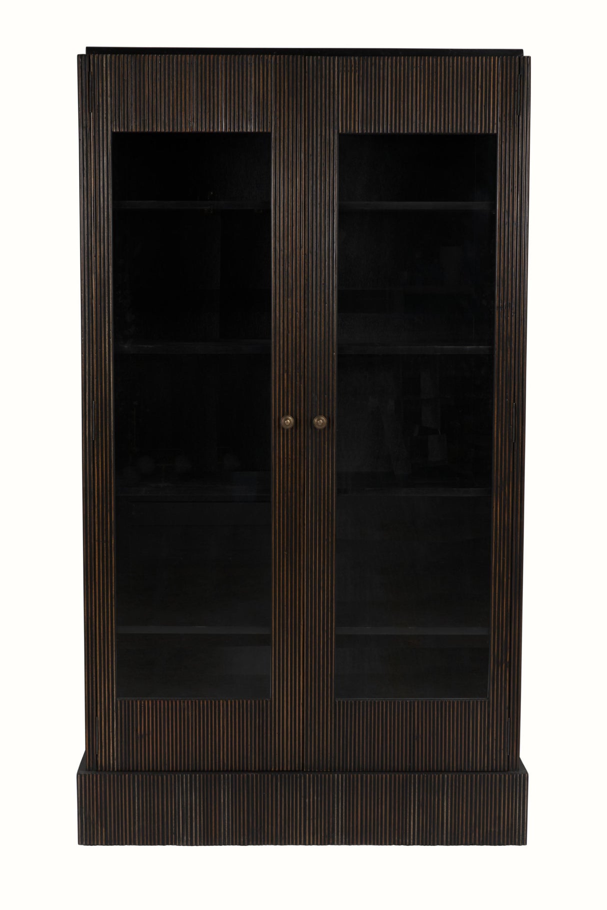 NOIR Noho Hutch Hand Rubbed Black with Light Brown Trim