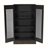 NOIR Noho Hutch Hand Rubbed Black with Light Brown Trim