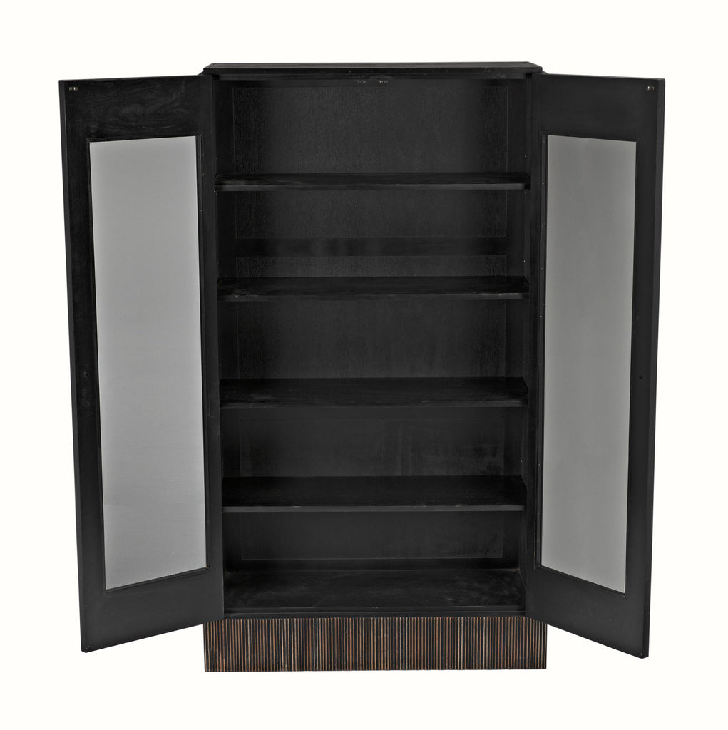 NOIR Noho Hutch Hand Rubbed Black with Light Brown Trim