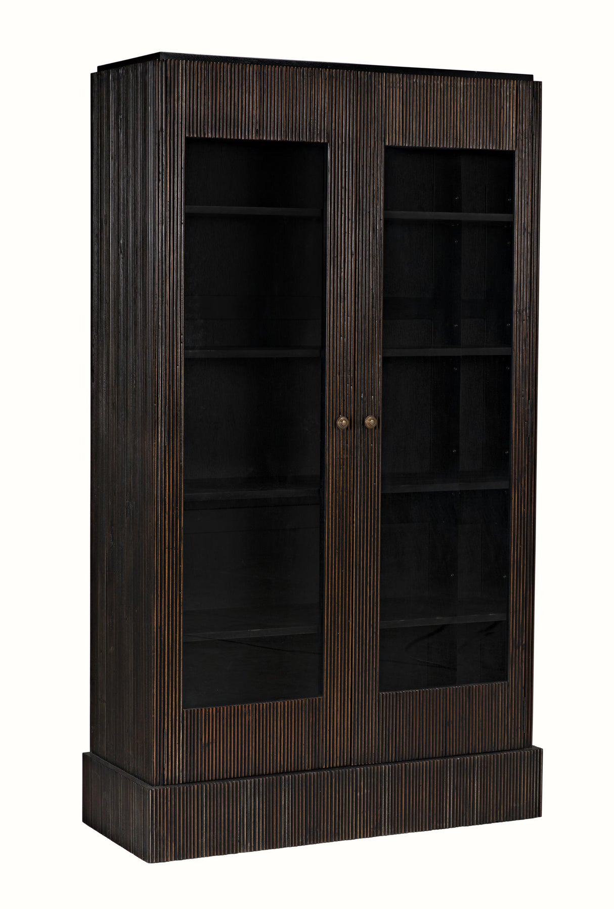 NOIR Noho Hutch Hand Rubbed Black with Light Brown Trim