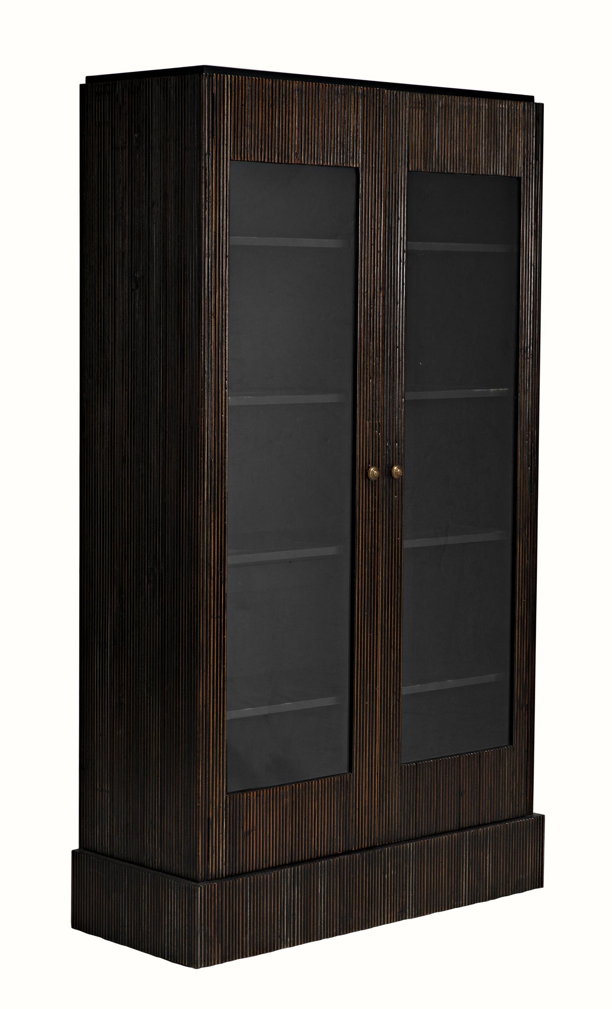 NOIR Noho Hutch Hand Rubbed Black with Light Brown Trim