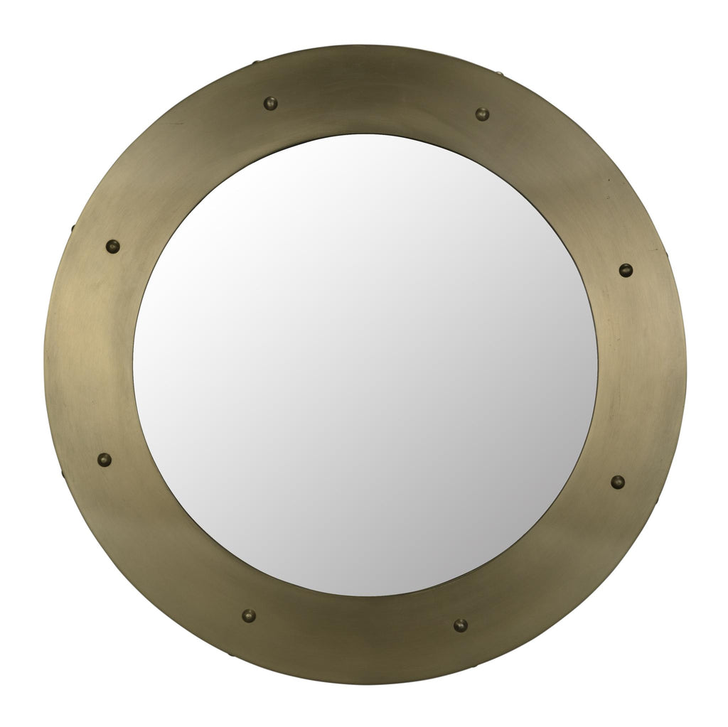 NOIR Clay Mirror Large Metal with Brass Finish