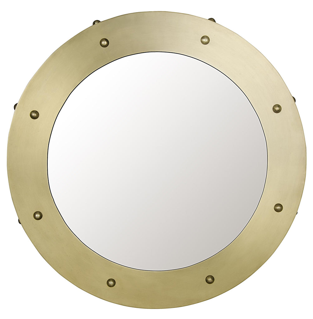 NOIR Clay Mirror Small Metal with Brass Finish