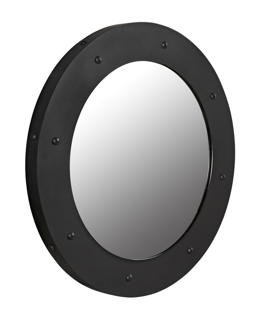 NOIR Clay Mirror Large Black Steel