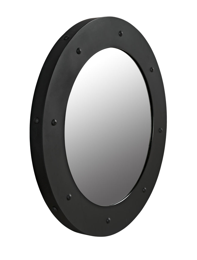 NOIR Clay Mirror Large Black Steel