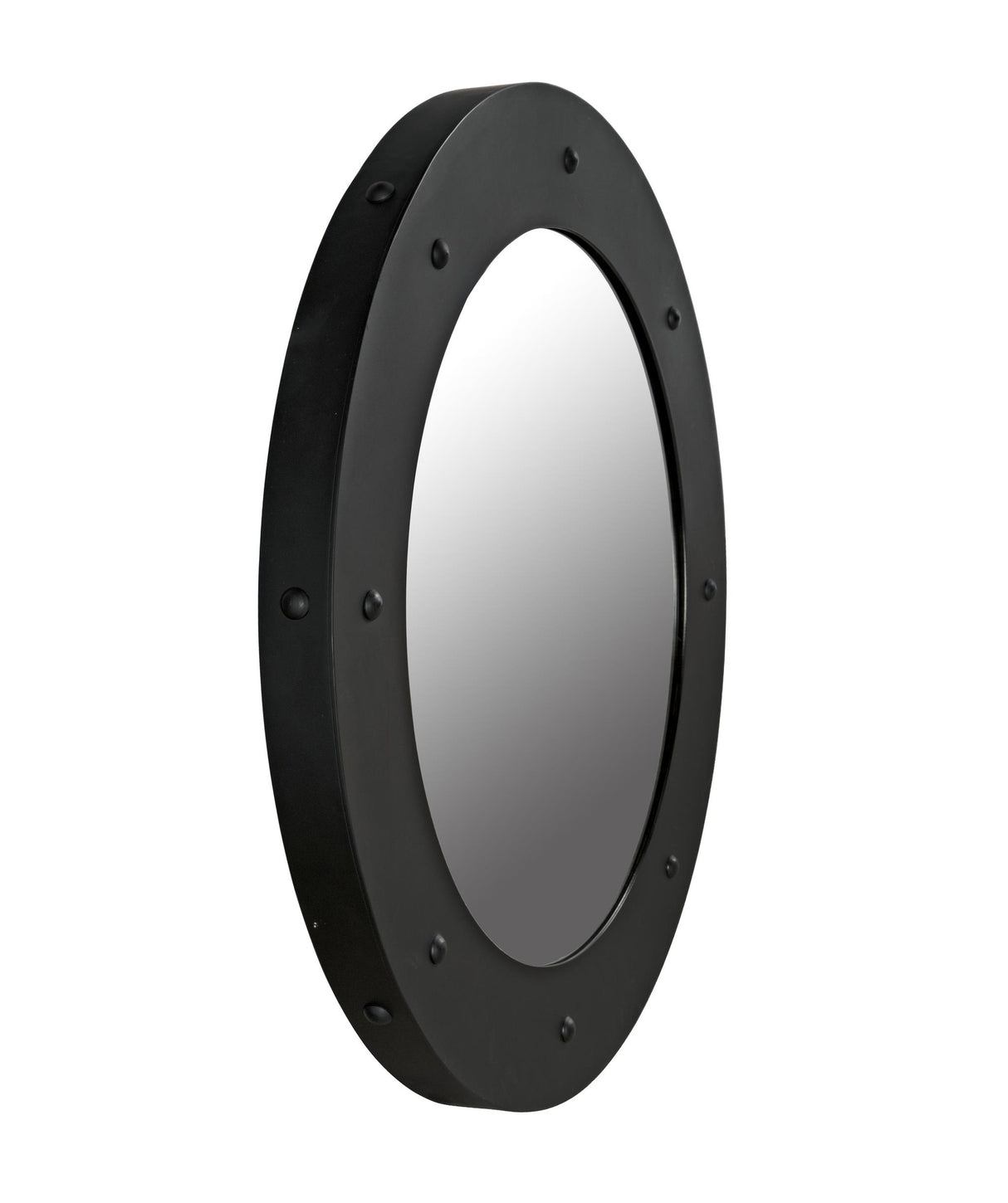 NOIR Clay Mirror Large Black Steel