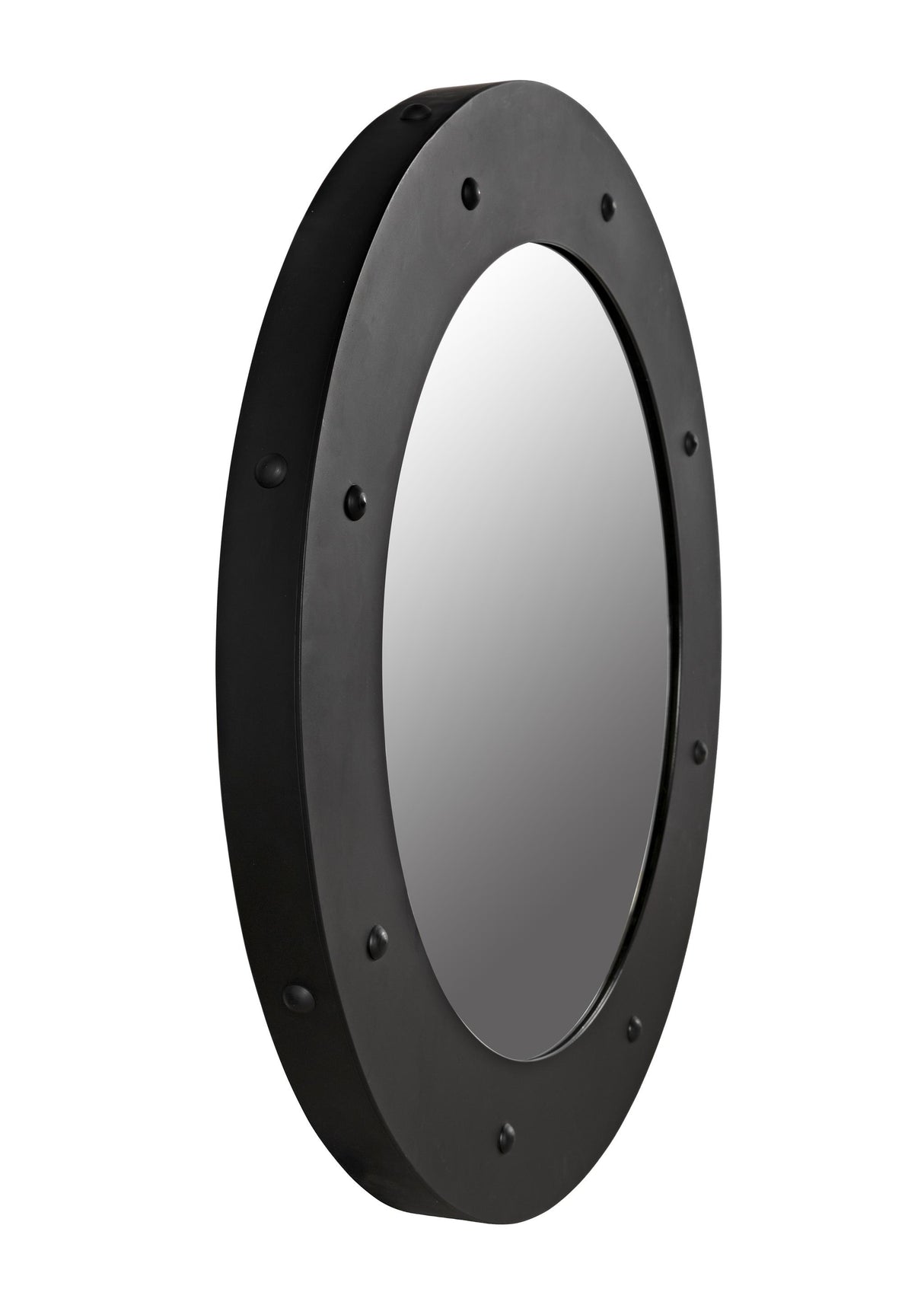 NOIR Clay Mirror Large Black Steel