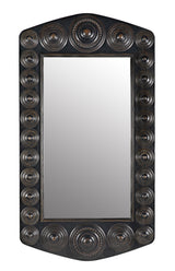 NOIR Nanna Mirror Hand Rubbed Black with Light Brown Trim