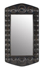 NOIR Nanna Mirror Hand Rubbed Black with Light Brown Trim