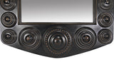 NOIR Nanna Mirror Hand Rubbed Black with Light Brown Trim