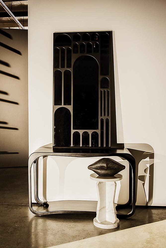 NOIR Doorway Mirror Black Steel