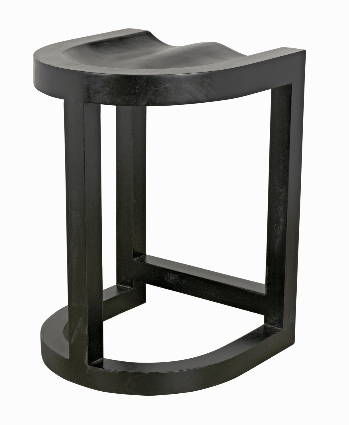 NOIR Saddle Counter Stool Hand Rubbed Black