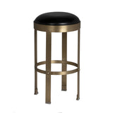 NOIR Prince Counter Stool with Leather Brass Finish