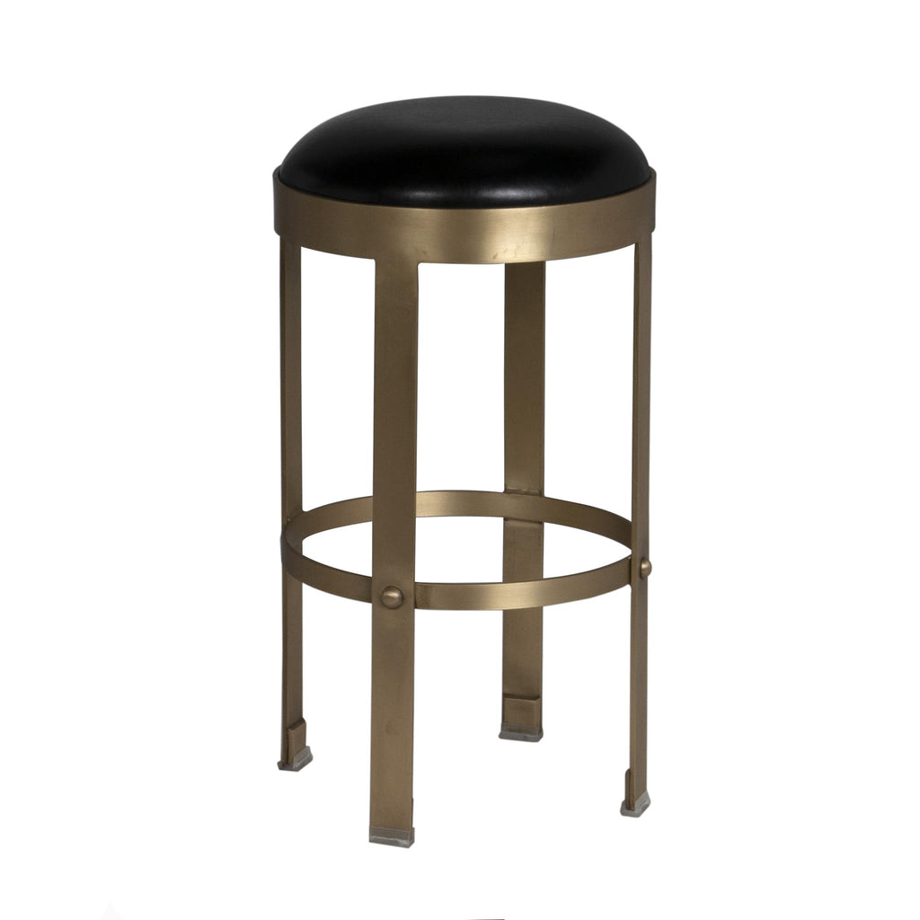 NOIR Prince Counter Stool with Leather Brass Finish
