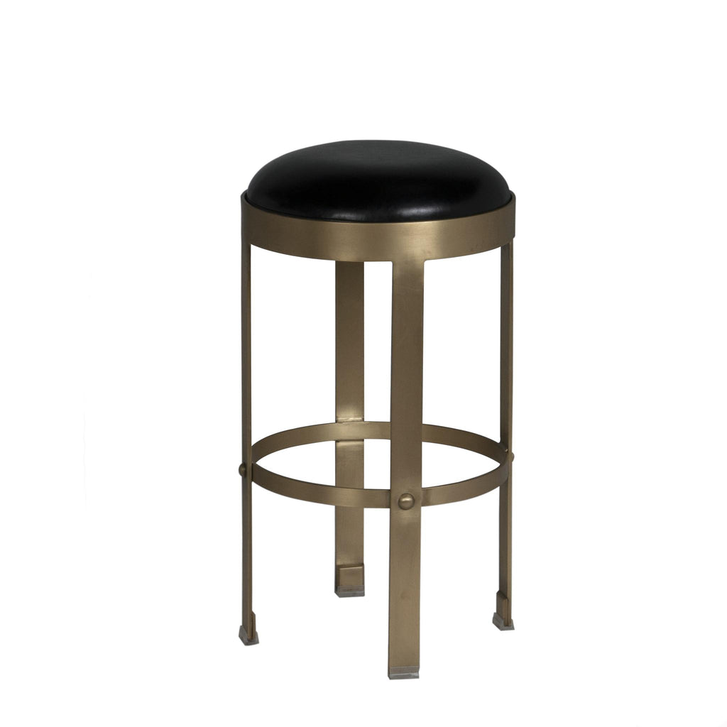 NOIR Prince Counter Stool with Leather Brass Finish