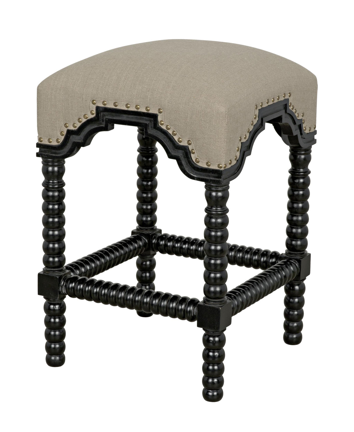 NOIR Abacus Counter Stool Hand Rubbed Black