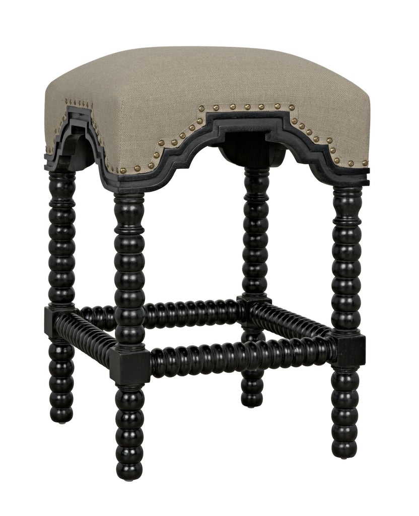 NOIR Abacus Counter Stool Hand Rubbed Black