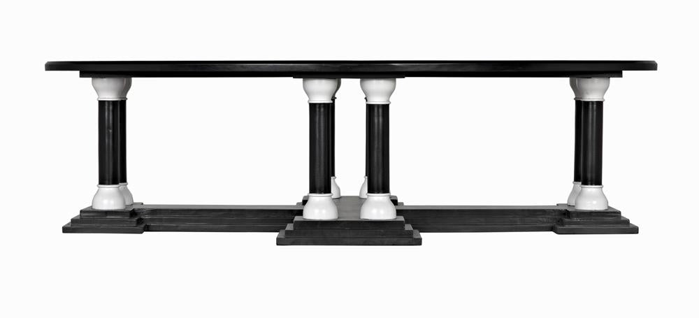 NOIR Desoto Coffee Table Hand Rubbed Black and Solid White