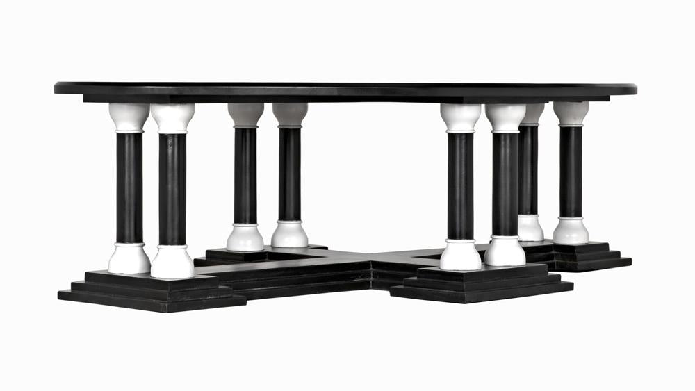 NOIR Desoto Coffee Table Hand Rubbed Black and Solid White