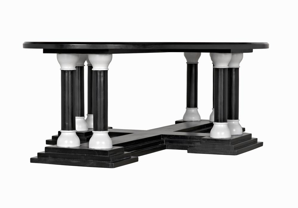 NOIR Desoto Coffee Table Hand Rubbed Black and Solid White