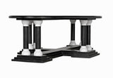NOIR Desoto Coffee Table Hand Rubbed Black and Solid White