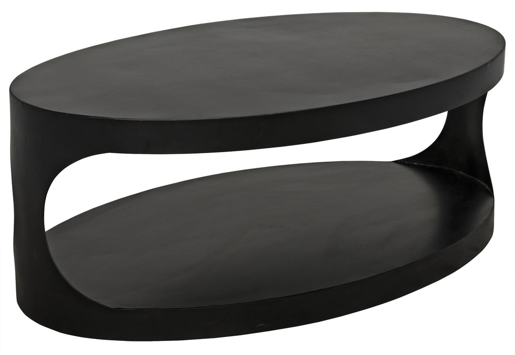 NOIR Eclipse Oval Coffee Table Black Steel