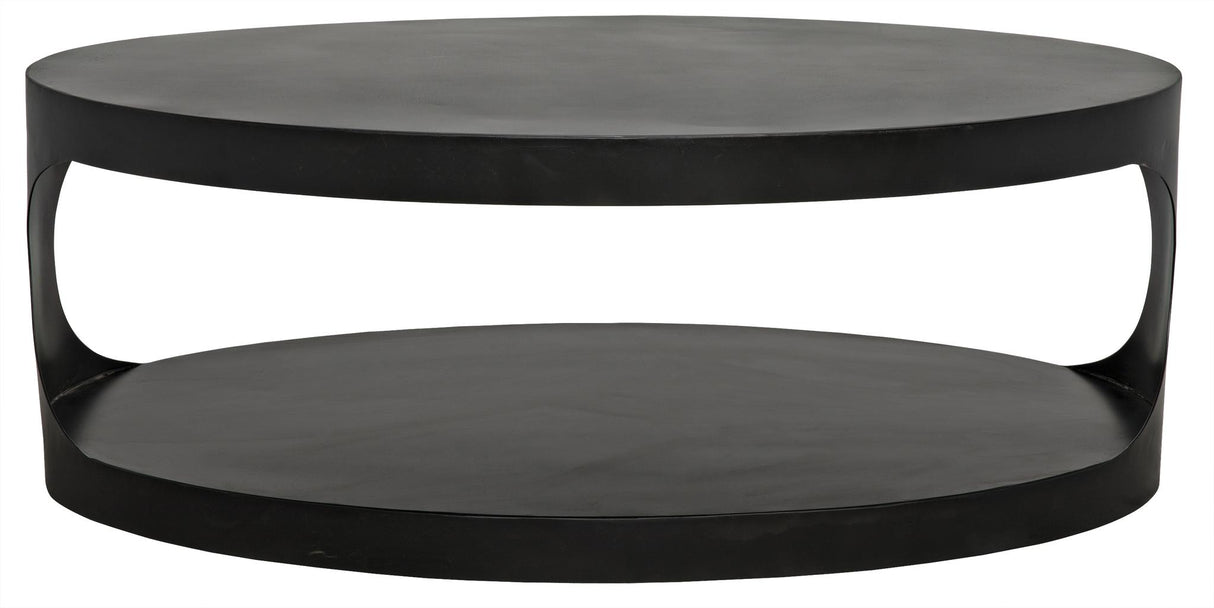 NOIR Eclipse Oval Coffee Table Black Steel