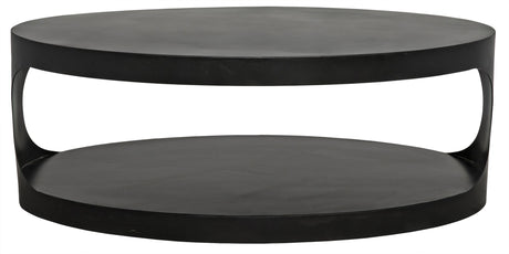 NOIR Eclipse Oval Coffee Table Black Steel