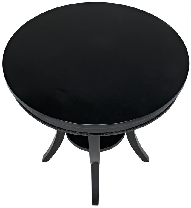 NOIR Scheffield Round End Table Black