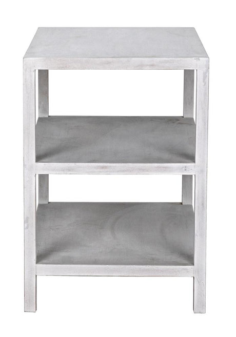 NOIR 2 Shelf Side Table White Wash