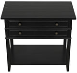 NOIR Colonial 2-Drawer Side Table Distressed Black