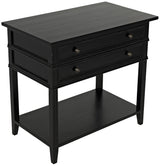 NOIR Colonial 2-Drawer Side Table Distressed Black