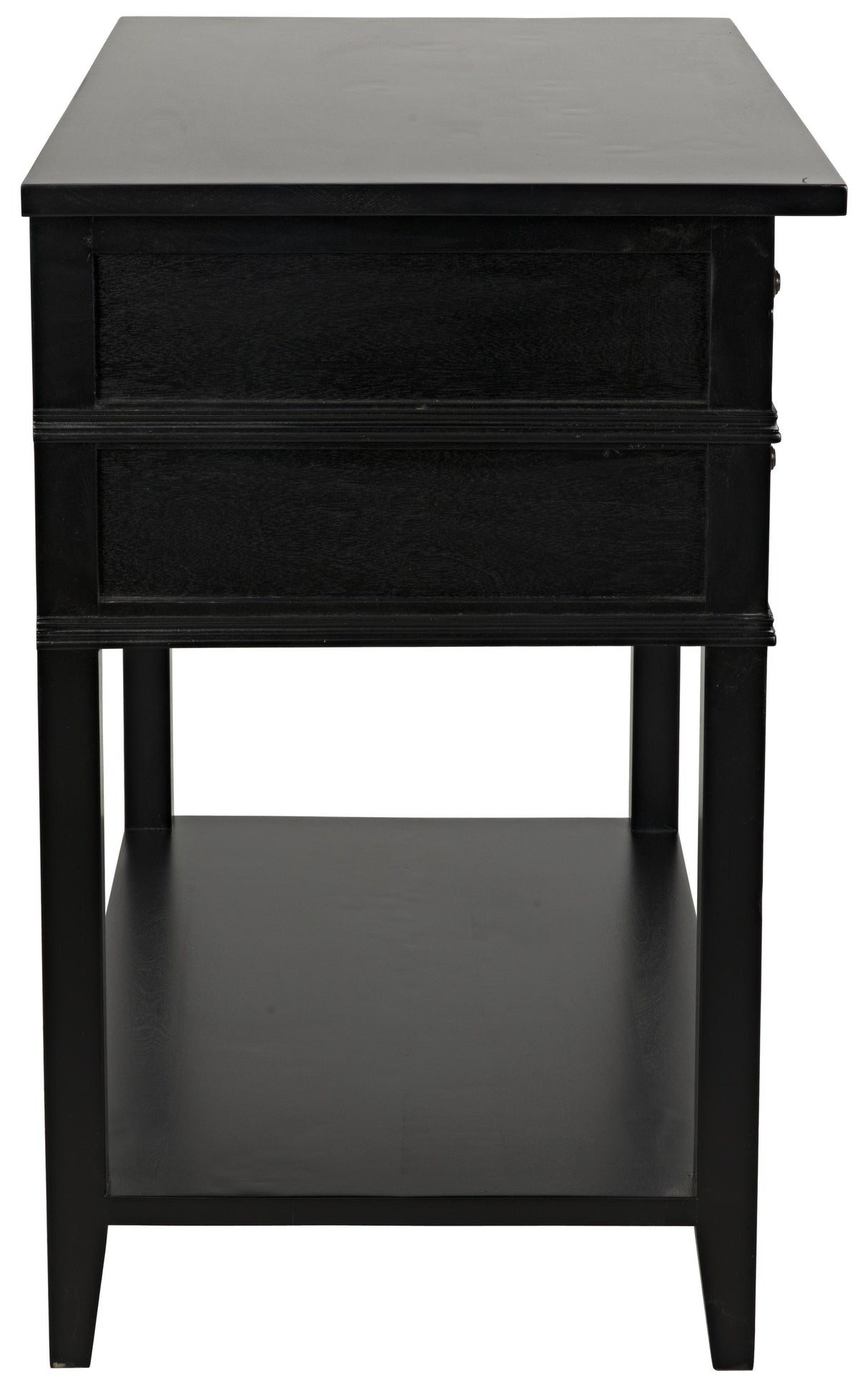 NOIR Colonial 2-Drawer Side Table Distressed Black
