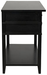 NOIR Colonial 2-Drawer Side Table Distressed Black