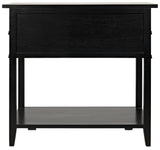 NOIR Colonial 2-Drawer Side Table Distressed Black