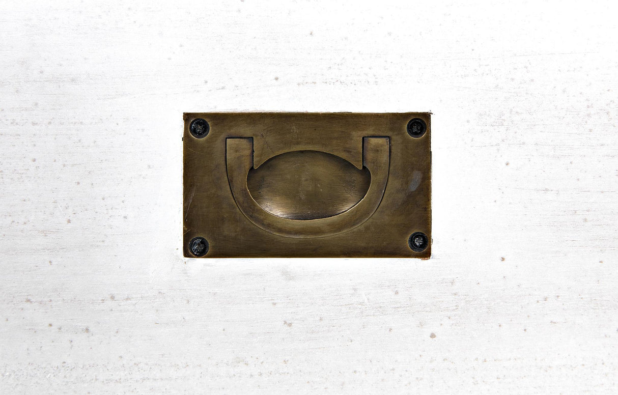 NOIR 2-Drawer Side Table with Sliding Tray White Wash